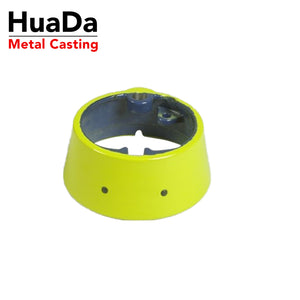 Customized OEM ductile iron hydrant cover parts with enamel coating to be used in industrial applications, including pipe, automotive components, wheels, gear boxes, pump housings, machine frames for the wind-power industry.