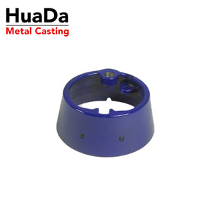 Customized OEM ductile iron hydrant cover parts with enamel coating to be used in industrial applications, including pipe, automotive components, wheels, gear boxes, pump housings, machine frames for the wind-power industry.